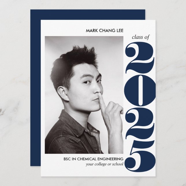 CARTÃO ANO EPIC | GRADUAÇÃO DE FOTOS DE COLÉGIO AZUL MARI (Frente/Verso)