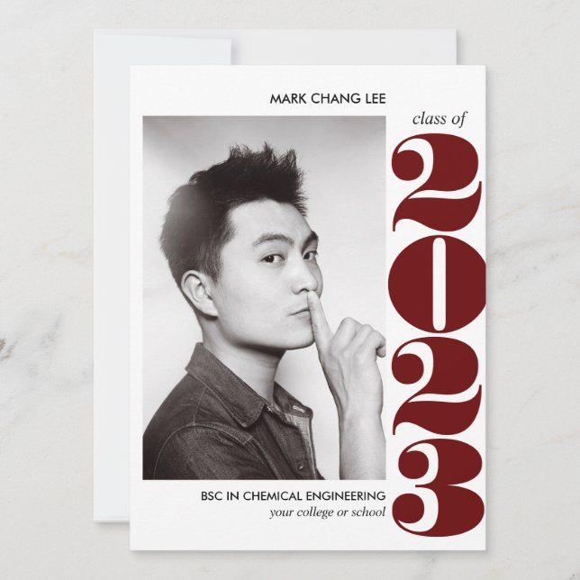 CARTÃO ANO EPIC | GRADUAÇÃO DE FOTOS DO BURGUNDY COLLEGE (Frente)