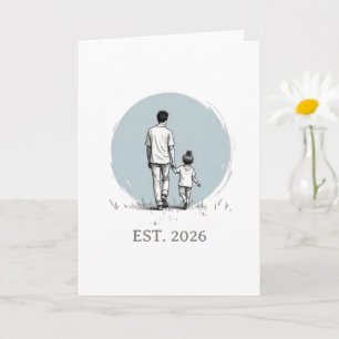 Cartão Ano EST Personalizado Pai e Filha Minimalista
