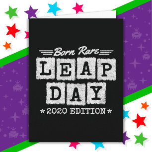 Cartão Ano Leap 2020 Nascer Rare 2020 Dia do Salto Aniver
