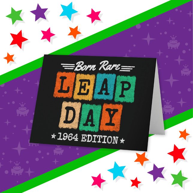 Cartão Ano Leap Ano 1964 Nascer Rare 1964 Dia Leap Aniver (Criador carregado)