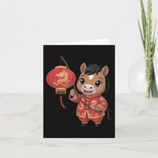 Cartão Ano Novo Chinês Do Cavalo, O Chuc Mung Vietnamita (Frente)