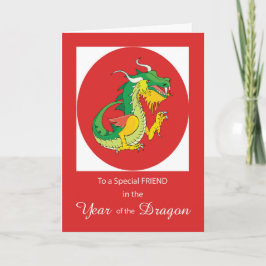 Cartão Ano Novo Chinês do Dragão Vermelho