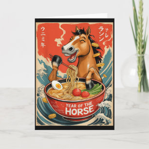 Cartão Ano Novo Chinês Zodiacal Do Cavalo 2026 Ramen Me