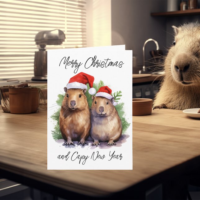 Cartão Ano Novo de Natal da Capybara (Criador carregado)