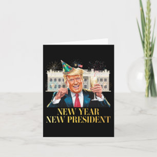 Cartão Ano Novo Presidente Funny Trump Véspera de ano nov