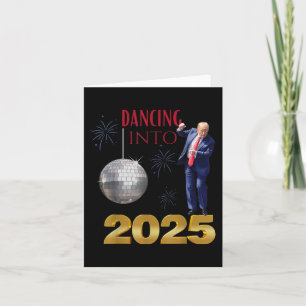 Cartão Ano Novo Trump Dançando Até 2025 Festa Engraçada C