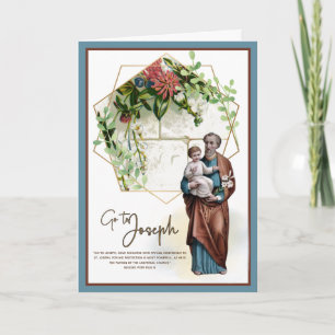 Cartão Ano Religioso das Ruas. Joseph Criança Jesus Catól