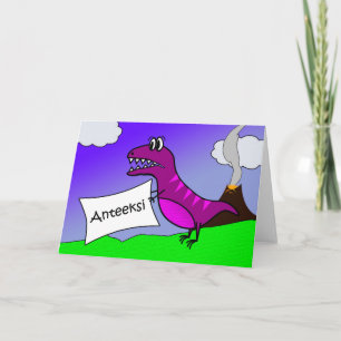 Cartão Anteeksi, sinto muito em finlandês, Dinossauro Rox