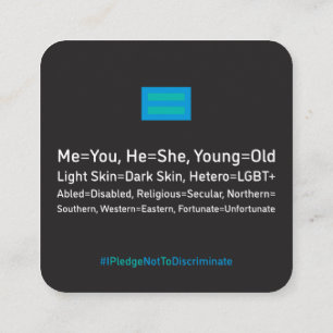 Cartão anti-discriminação de 2,5"x2,5" Pacote de 1