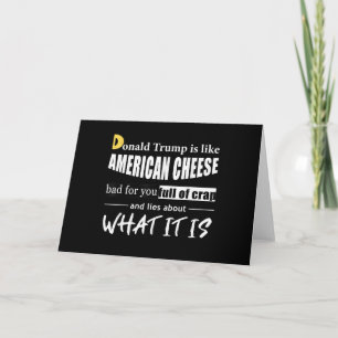 Cartão Anti Donald Trump é como uma americana Cheese Wome