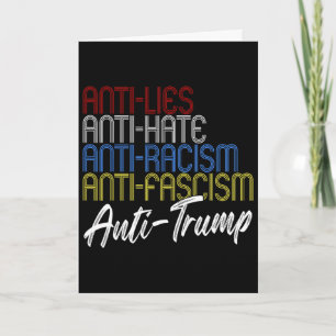 Cartão Anti-mentiras Anti-ódio Anti-racismo Anti-fascismo