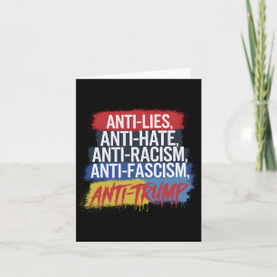 Cartão Anti-Ódio Mentira Racismo Fascismo Resiste Trump P