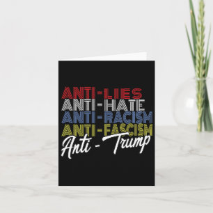 Cartão Anti-Trump Hate Lies E Fascismo Resistiam À Votaçã
