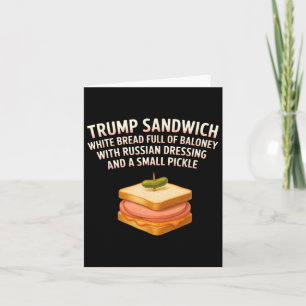 Cartão Anti Trump Sandwich Sinal Funny Donald