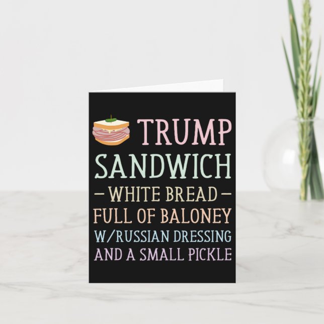 Cartão Anti Trump Sinal de Sandwich Engraçado (Frente)