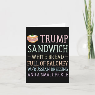 Cartão Anti Trump Sinal de Sandwich Engraçado