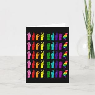 Cartão Anti Trump Sinal Language Asl Lgbtq Pride 20