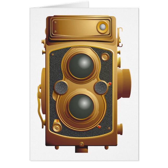 Cartão Antiga câmera Steampunk (Frente)