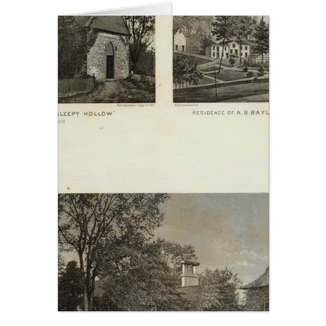 Cartão Antiga Igreja Neerlandesa, residências (Frente)