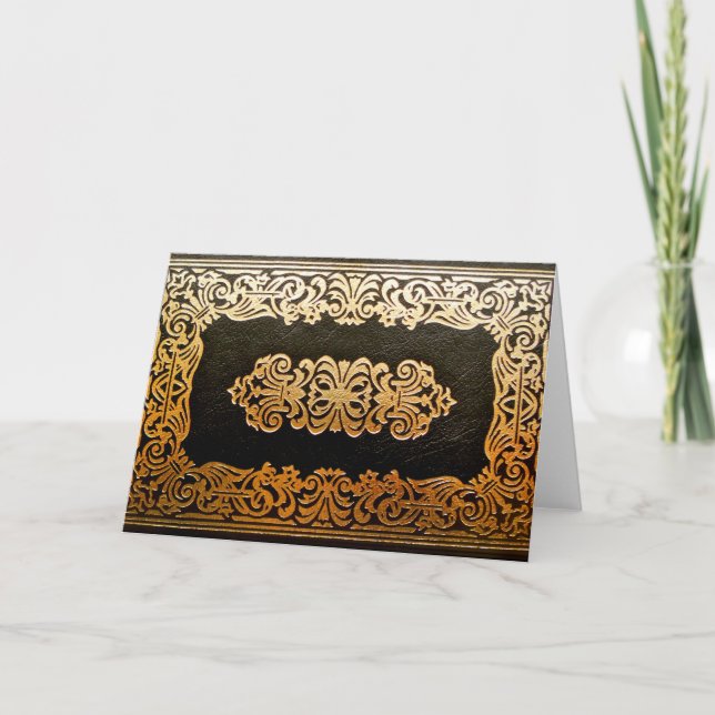 Cartão Antigo Cobrir de Leather Book (Frente)