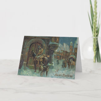 Cartão antigo do feliz ano novo