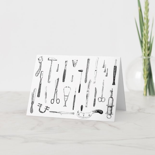 cartão antigo dos instrumentos médicos (Frente)