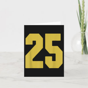 Cartão Antigo Dourado Número Negro 25 Jersey Player Unifo