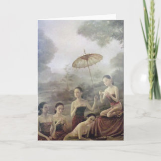 Cartão antigo tailandês do impressão do estilo