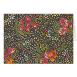 Cartão Antiquado Toile de Jouy 1800s Floral Branches