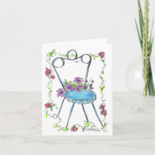 Cartão Antique Flower Chair Drawing Blank Notecard
