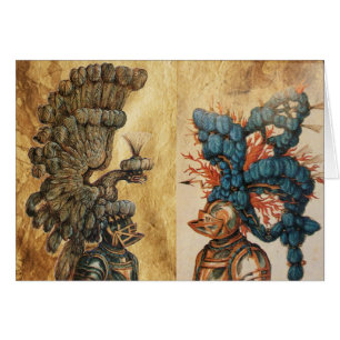 CARTÃO ANTIQUE KNIGHT AJUDA COM ÁGUA E PENAS