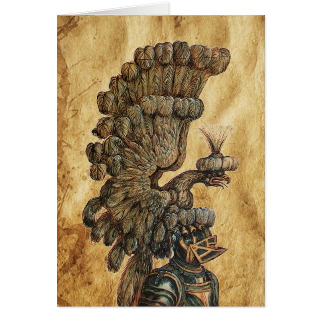 CARTÃO ANTIQUE KNIGHT HELMET COM AÇÚCAR (Frente)