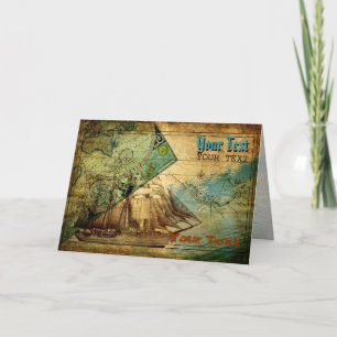 Cartão Antique Map - Card, Greeting Note
