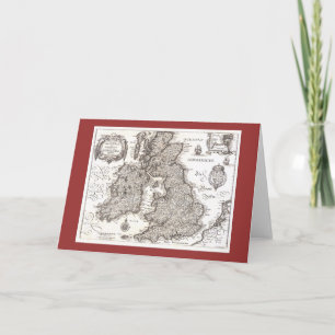 Cartão Antique Map of Britain - Greeting Card