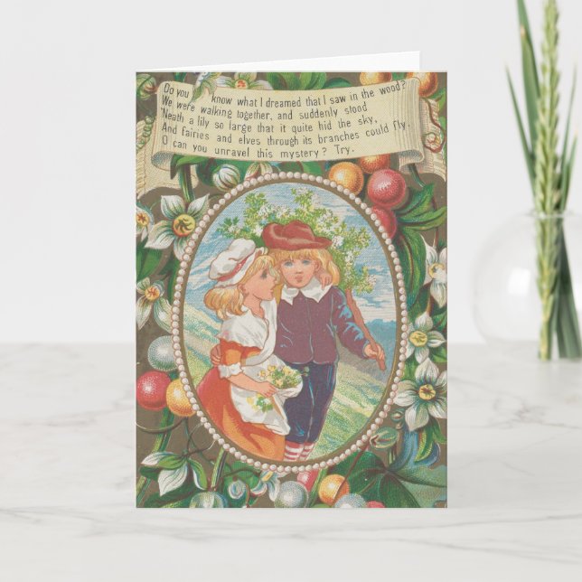 Cartão Antique Quirky Valentine, Victorian Era, 1874 (Frente)