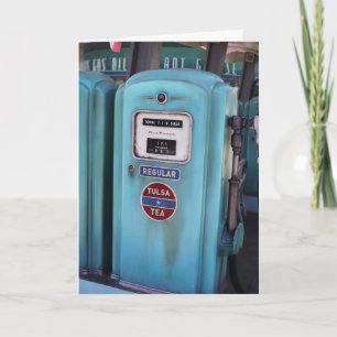 Cartão Antique Retro Gasoline Pump Thinking of You Card