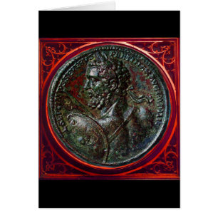 CARTÃO ANTIQUE ROMAN BRONZE MEDALLION