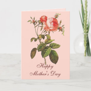 Cartão Antique Rose Botanical Mother's Day
