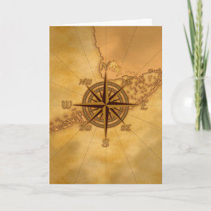 Cartão Antique Style Compass Rose