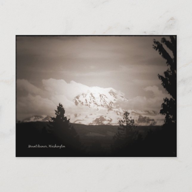 Cartão Antiqued do Monte Rainier (Frente)