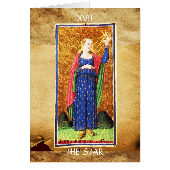 CARTÃO ANTÍQUIO RENAISSANCE TAROTS 17/STAR (Frente)