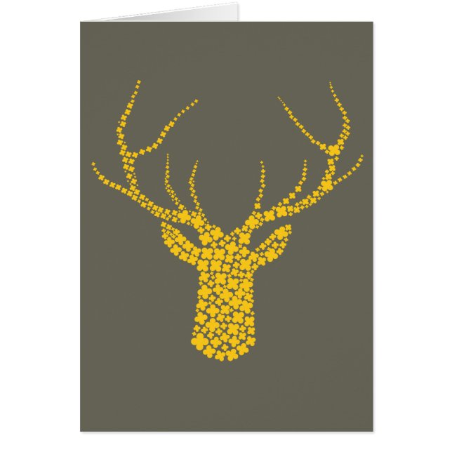 Cartão Antler floral dos cervos (Frente)