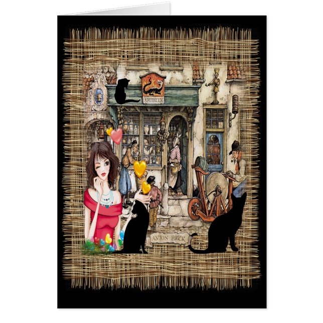 Cartão Anton Pieck - compro Químico (Frente)