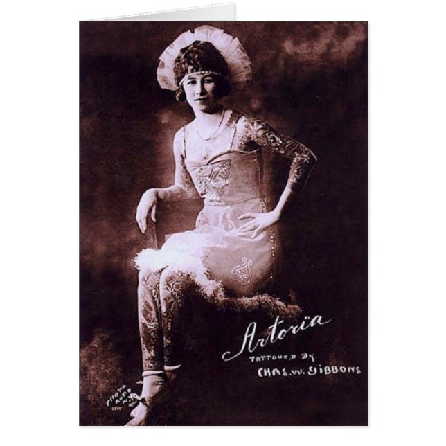 Cartão Antonia, a Senhora Tatuada (Frente)