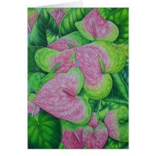 Cartão Antúrios de Obake