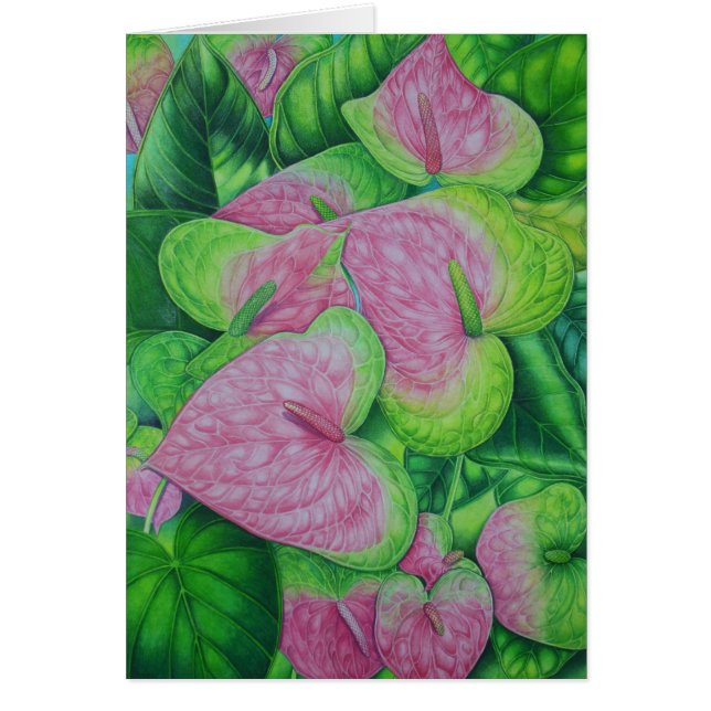 Cartão Antúrios de Obake (Frente)