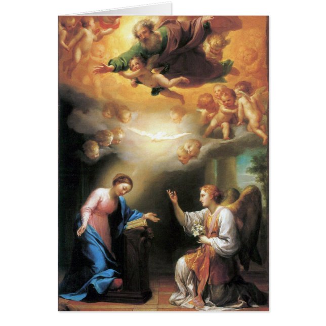 Cartão Anunciação por Anton Raphael Mengs (Frente)