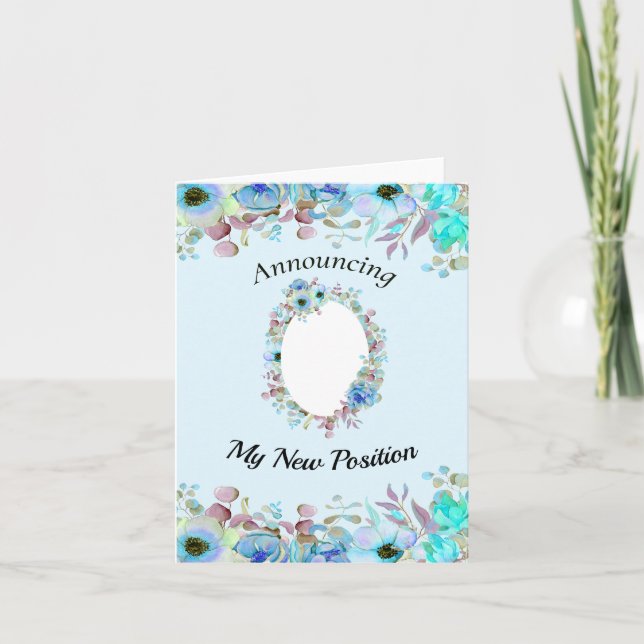 Cartão Anunciando nova posição Adicione sua própria foto (Frente)