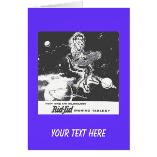 Cartão - anúncio retro da tábua de passar a ferro